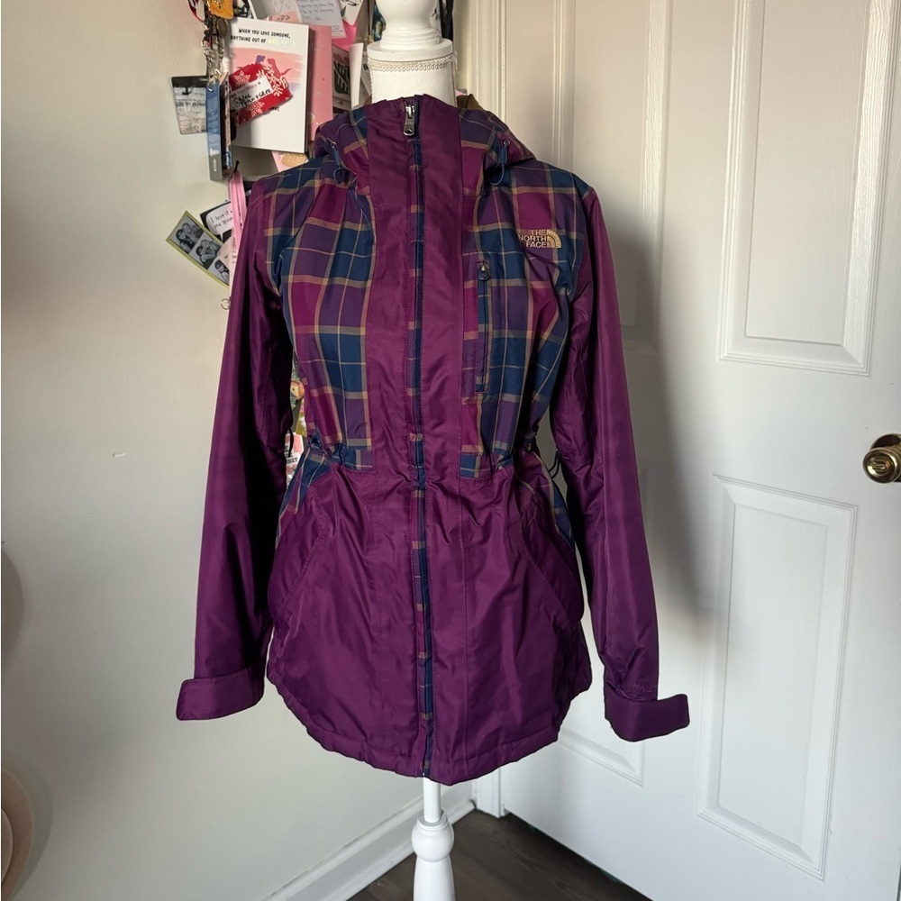 The North Face Purple Plaid Winter Jacket Small